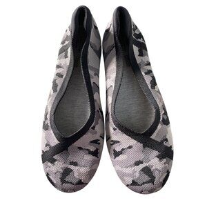 Clarks Cloudsteppers Carly Wish Ballet Flat Shoes Size 8.5 Camouflage Gray Black